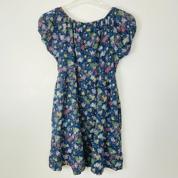 Universal Thread Women's Dress Medium Mini Short Sleeve Blue Floral Scoop New - Picture 9 of 12